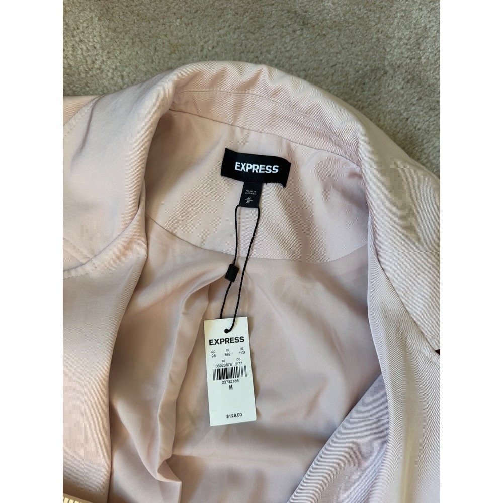 Express Trench Coat NEW Lightweight Belted Blush Pink Medium - Picture 5 of 8
